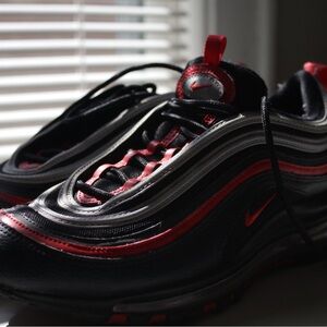 Nike Men’s Black and Red Air Max 97 Sneakers
